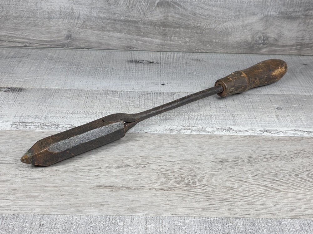 Antique Copper Soldering Iron #4 Tinsmith Coppersmith Tool Wood Handle b110